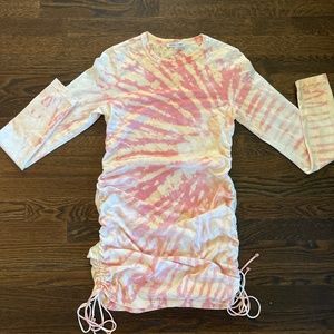 Cotton citizen tie dye long sleeve cinch dress